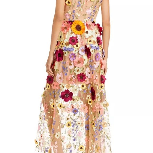 MILLY Hannah 3D Floral Maxi Dress {Sz 6} NWT - Picture 2 of 3